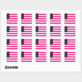 Sticker Carré drapeau américain rose (Feuille)