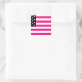 Sticker Carré drapeau américain rose (Sac)