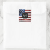 Sticker Carré Drapeau américain rouge blanc brillant parties sci (Sac)