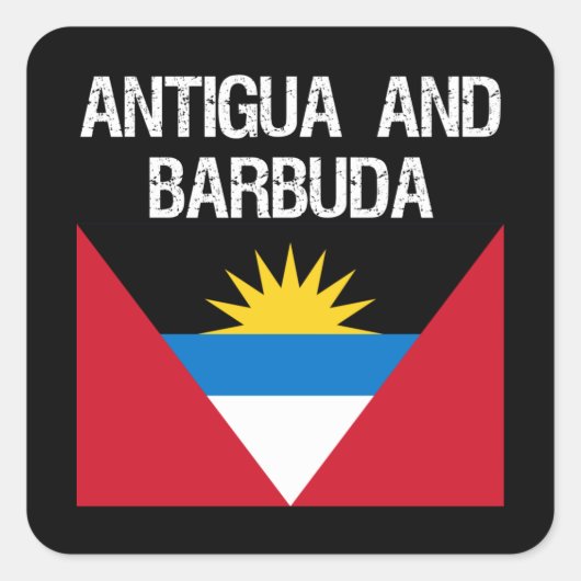 Sticker Carré Drapeau ANTIGUA ET BARBUDA (Devant)