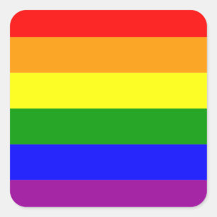 Sticker Carré Drapeau arc-en-ciel de la fierté gay