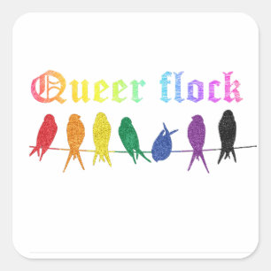 Sticker Carré drapeau arc-en-ciel du mois de la fierté LGBTQ tro