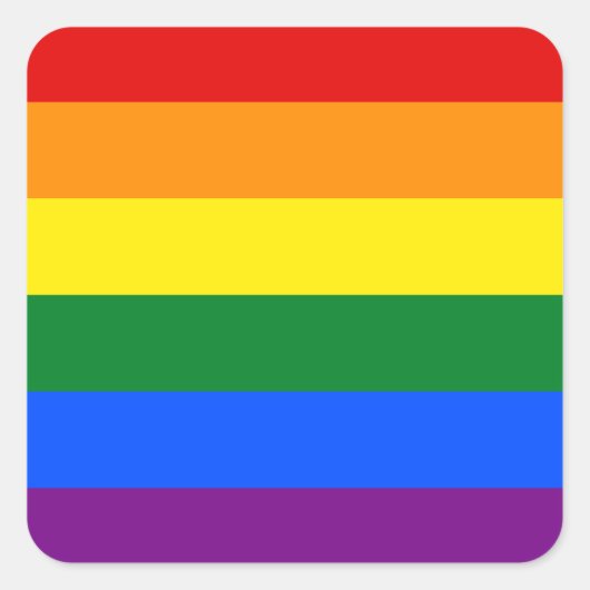 Sticker Carré Drapeau arc-en-ciel LGBT gay pride (Devant)