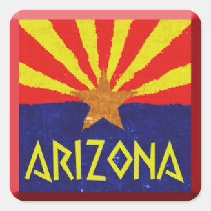 STICKER CARRÉ DRAPEAU ARIZONA