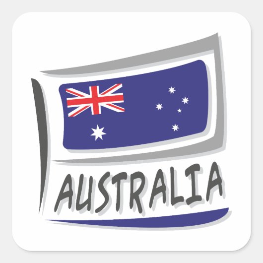 Sticker Carré Drapeau Australie Pride X (Devant)