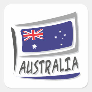 Sticker Carré Drapeau Australie Pride X