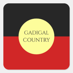 Sticker Carré drapeau autochtone australien
