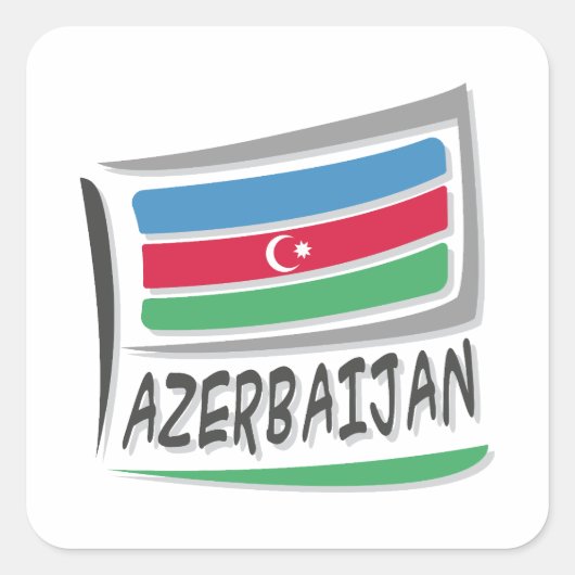 Sticker Carré Drapeau Azerbaïdjan Pride X (Devant)
