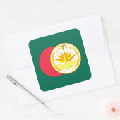 Sticker Carré Drapeau bangladais et emblème national, Bangladesh (Enveloppe)