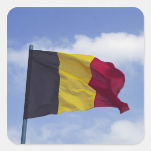 Sticker Carré Drapeau belge RF)