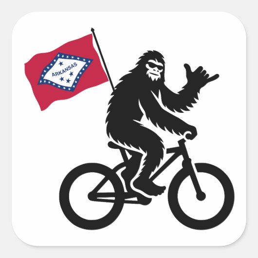 Sticker Carré Drapeau Bigfoot Cycling Arkansas (Devant)