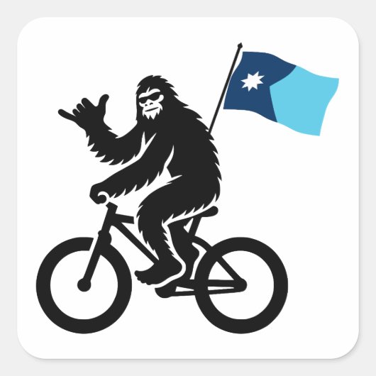 Sticker Carré Drapeau Bigfoot Cycling Minnesota (Devant)