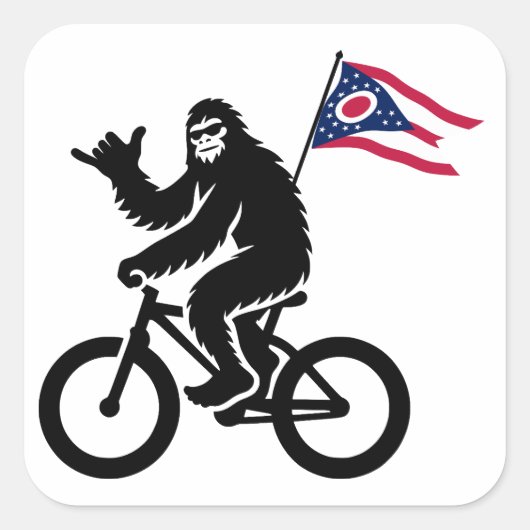 Sticker Carré Drapeau Bigfoot Cycling Ohio (Devant)