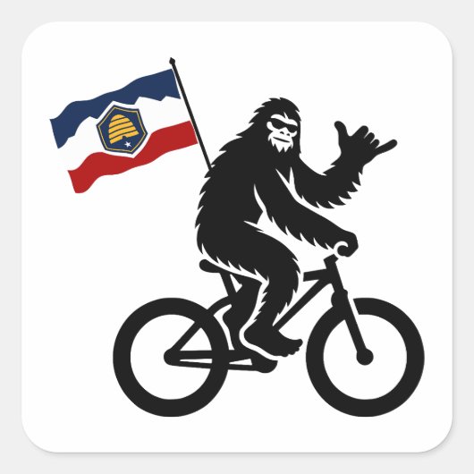 Sticker Carré Drapeau Bigfoot Cycling Utah (Devant)