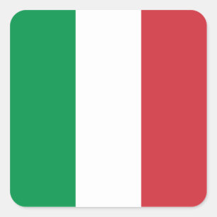 Sticker Carré Drapeau blanc vert et rouge italien