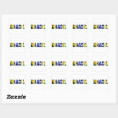 Sticker Carré Drapeau Brasil (Feuille)