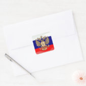 Sticker Carré Drapeau brillant russe (Enveloppe)