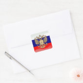 Sticker Carré Drapeau brillant russe (Enveloppe)