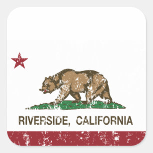 Sticker Carré Drapeau Californie Riverside