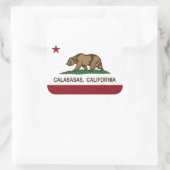Sticker Carré Drapeau californien Calabasas (Sac)