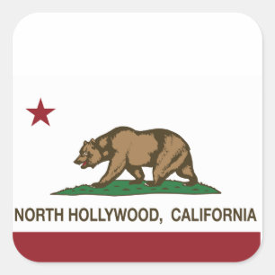 Sticker Carré drapeau californien hollywood nord
