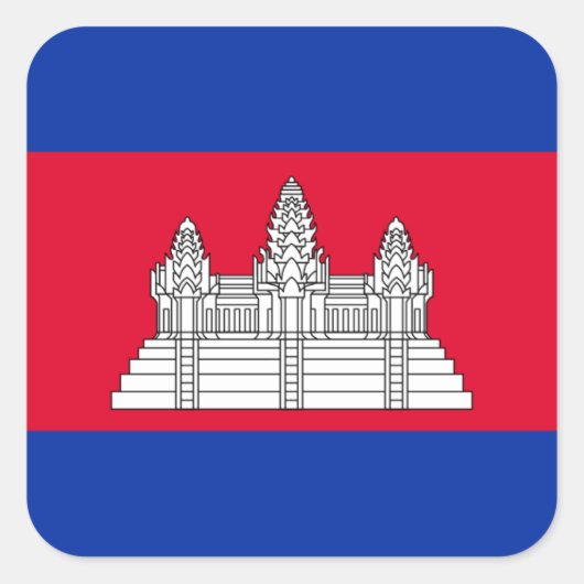Sticker Carré Drapeau cambodgien, Drapeau du Cambodge (Devant)