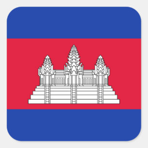 Sticker Carré Drapeau cambodgien, Drapeau du Cambodge