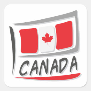 Sticker Carré Drapeau Canada Pride X