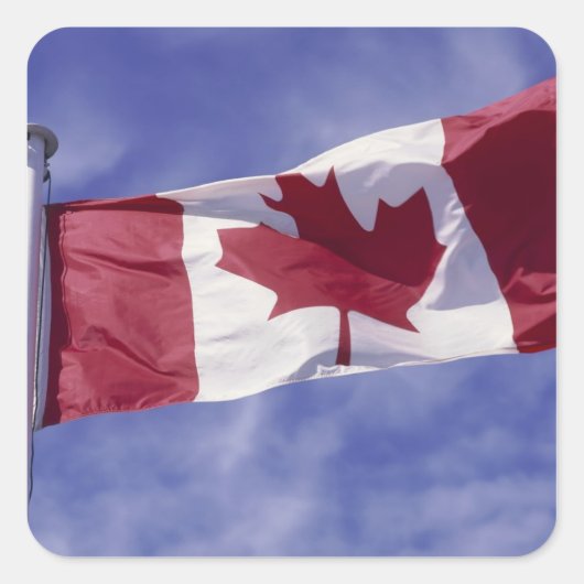 Sticker Carré drapeau canadien (Devant)