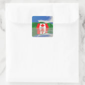 Sticker Carré Drapeau Canadien Terre (Sac)