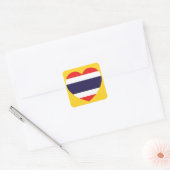 Sticker Carré Drapeau cardiaque en Thaïlande (Enveloppe)