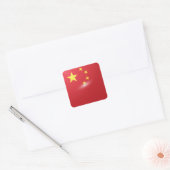 Sticker Carré Drapeau carré chinois (Enveloppe)