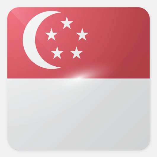 Sticker Carré Drapeau carré de Singapour (Devant)