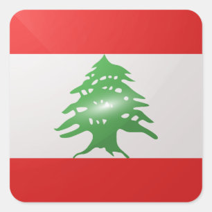 Sticker Carré Drapeau carré du Liban