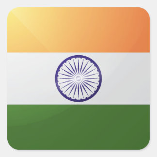 Sticker Carré Drapeau carré indien