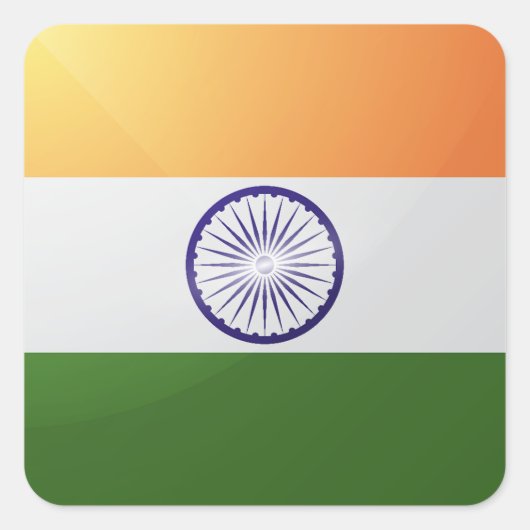 Sticker Carré Drapeau carré indien (Devant)