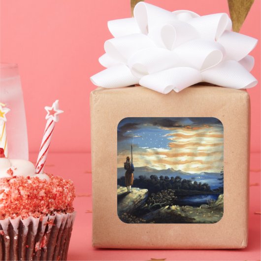 Sticker Carré Drapeau céleste américain dans le ciel, Guerre civ (Fête)