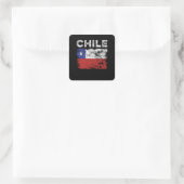 Sticker Carré Drapeau chilien en détresse - Drapeau chilien (Sac)