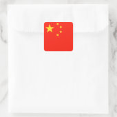 Sticker Carré Drapeau Chine - Haute qualité (Sac)