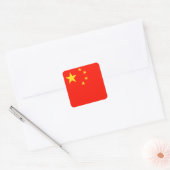 Sticker Carré Drapeau Chine - Haute qualité (Enveloppe)