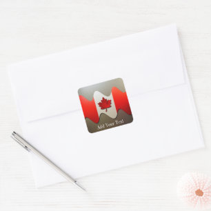 Sticker Carré Drapeau-Chrome du Canada par Shirley Taylor