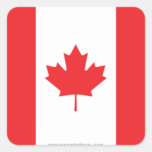 Sticker Carré Drapeau clair du Canada (Devant)