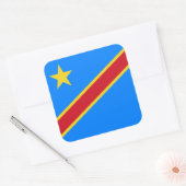 Sticker Carré Drapeau congolais, Drapeau de la RDC (Enveloppe)