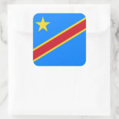 Sticker Carré Drapeau congolais, Drapeau de la RDC (Sac)