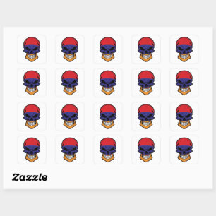 Sticker Carré Drapeau crâne souriant d'Arménie