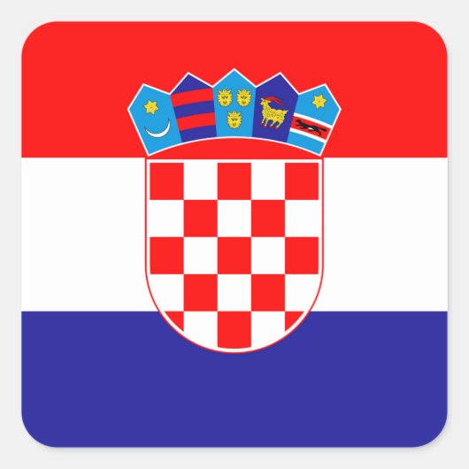 Sticker Carré Drapeau Croatie (Devant)