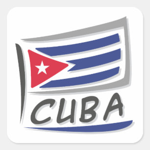 Sticker Carré Drapeau Cuba Pride X