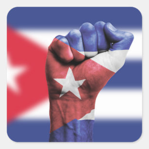 Sticker Carré Drapeau cubain