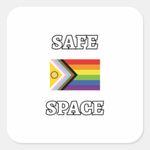 Sticker Carré Drapeau d'allié de la fierté gay LGBTQ Espace Sécu