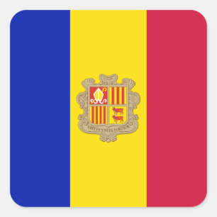 Sticker Carré Drapeau d'Andorre